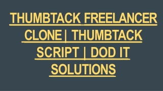 THUMBTACK FREELANCER CLONE | THUMBTACK SCRIPT | DOD IT SOLUTIONS