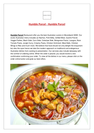 5% off - Humble Parcel Moorebank Takeaway Menu, NSW