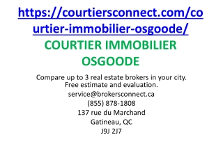 COURTIER IMMOBILIER OSGOODE