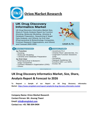 UK Drug Discovery Informatics Market Trends, Size, Competitive Analysis and Forecast 2020-2026