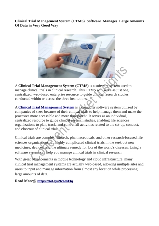 Clinical Trial Management System (CTMS)  Software  Manages  Large Amounts Of Data in Very Good Way
