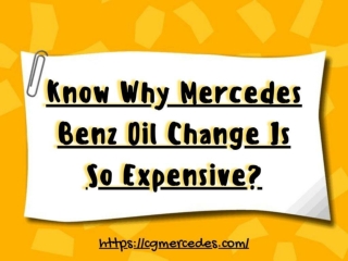 Know Why Mercedes Benz Oil Change Is So Expensive?