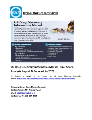 US Drug Discovery Informatics Market Trends, Size, Competitive Analysis and Forecast 2020-2026