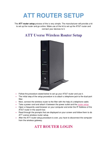 ATT Uverse Wireless Router Setup | Simple Steps