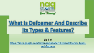 defoamer chemical types and features