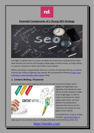The 5 Key Elements Of a Good SEO Strategy
