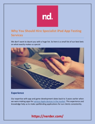 Why You Should Hire Specialist iPad App Testing Services