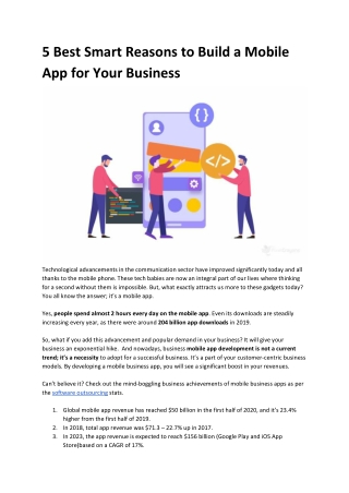 5 BEST SMART REASONS TO BUILD A MOBILE APP FOR YOUR BUSINESS