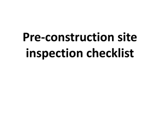 Pre-construction site inspection checklist