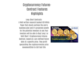 Cryptocurrency Futures-Contract Features Highlights