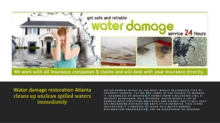 Water damage restoration Atlanta cleans up unclean spilled waters immediately