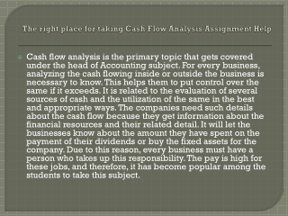 The right place for taking Cash Flow Analysis Assignment Help