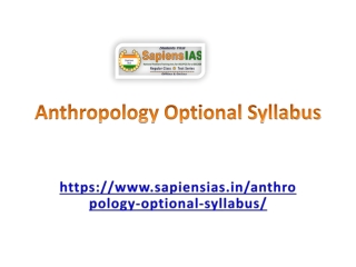 Anthropology Optional Syllabus