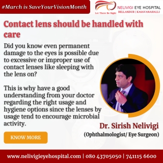 Contact lens should be handled with care | Best Eye Hospital in Bellandur, Bangalore | Nelivigi Eye Hospital