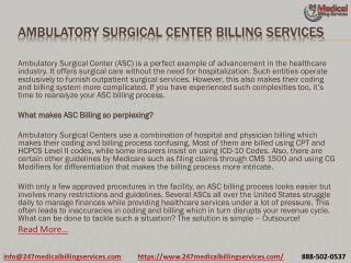 Ambulatory Surgical Center Billing Services