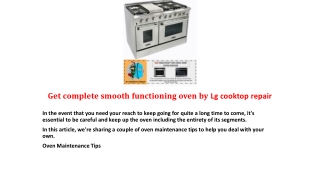 Get complete smooth functioning oven by Lg cooktop repair