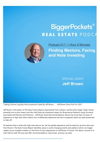 Man Who Called Nvidia's Rise Makes Bold 5g Prediction By ... - Jeff Brown Near Future Report Login