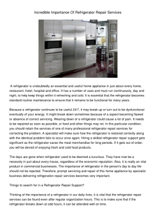 IncredibleImportanceOfRefrigeratorRepairServices