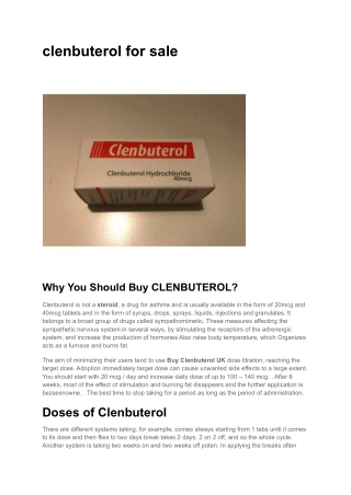 clenbuterol for sale