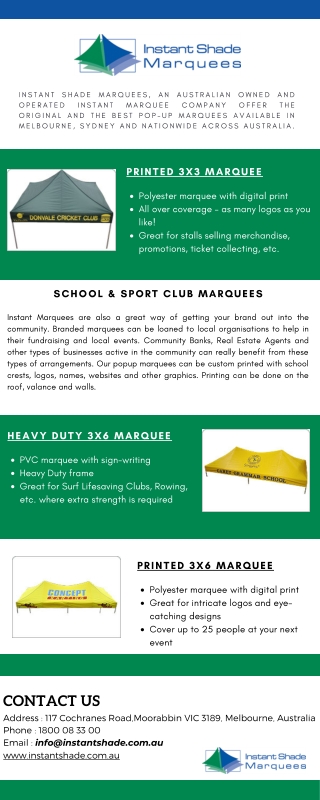 Invest in Portable Marquees for Schools in Melbourne