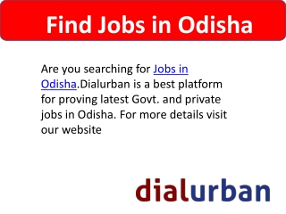 Jobs in Odisha