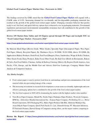 Food Contact Paper Market Size & Growth