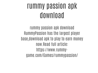 rummy passion apk download