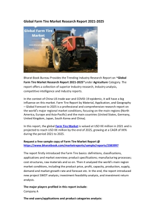 Global Farm Tire Market Research Report 2021-2025