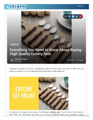 Everything You Need to Know About Buying High Quality Cutlery Sets