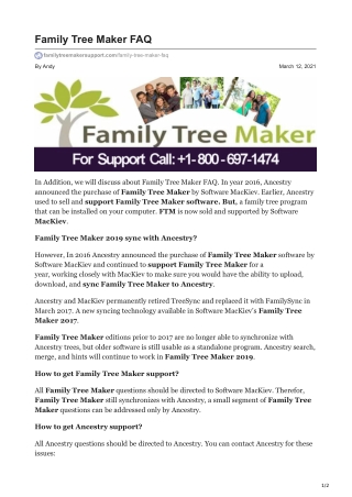 Family Tree Maker FAQ