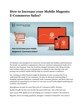 How to Increase your Mobile Magento E-Commerce Sales?