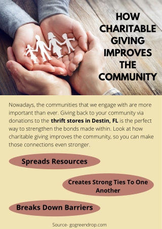 HOW CHARITABLE GIVING IMPROVES THE COMMUNITY