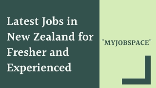 Latest Jobs in New Zealand for Fresher and Experienced