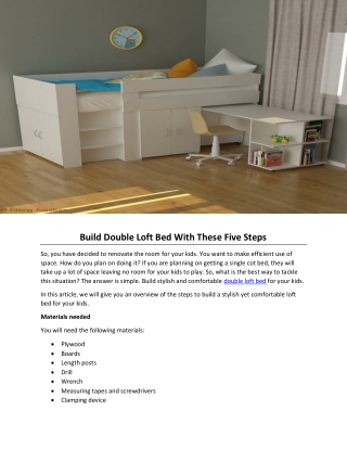 Build Double Loft Bed With These Five Steps