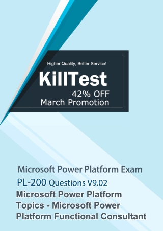 Killtest Microsoft PL-200 Exam Practice Test V9.02