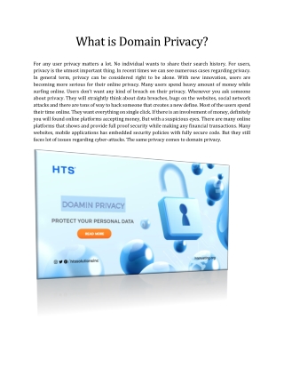 What is Domain Privacy?