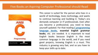 Five Books an Aspiring Computer Professional should Read