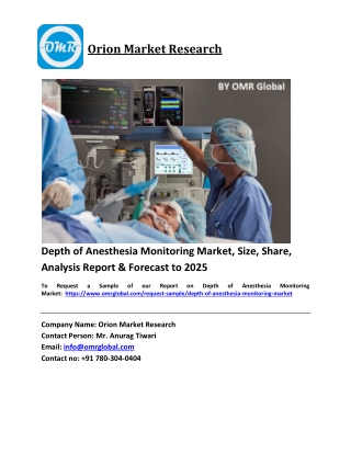 Depth of Anesthesia Monitoring Market Trends, Size, Competitive Analysis and Forecast 2020-2026