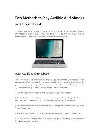 Transfer Audible Audiobooks to Chromebook