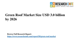 Global Green Roof Market Size Worth USD 3.0 billion by 2026