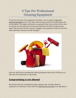 Best And Affordable Cleaning Equipment In Singapore