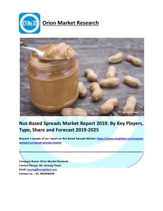 Nut-Based Spreads Market Share 2019: Global Trends, Key Players, Industry Analysis, Report to 2025