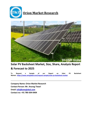 Solar PV Backsheet Market Trends, Size, Competitive Analysis and Forecast 2019-2025