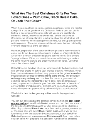 What are the best christmas gifts for your loved ones – plum cake