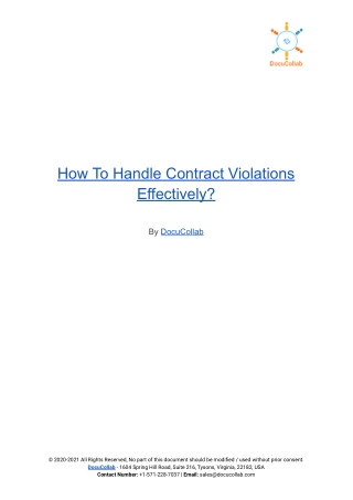 How To Handle Contract Violations Effectively?