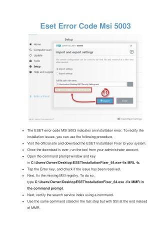 How to Solve Eset Error Code Msi 5003? | Simple Instructions