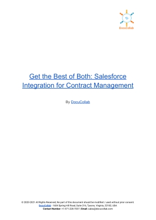 Get the Best of Both: Salesforce Integration for Contract Management