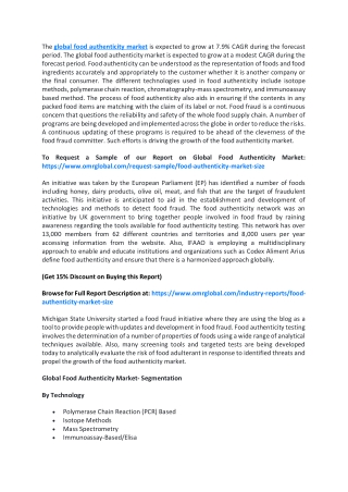 Global Food Authenticity Market  Growth, Size, Share and Industry Report to 2019-2025