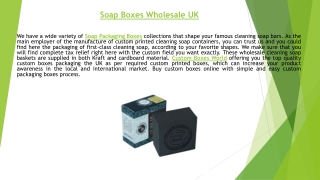 Soap Boxes Wholesale UK