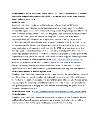 Smart Connected Devices Market Size 2021 Growth, Latest Innovations 2023